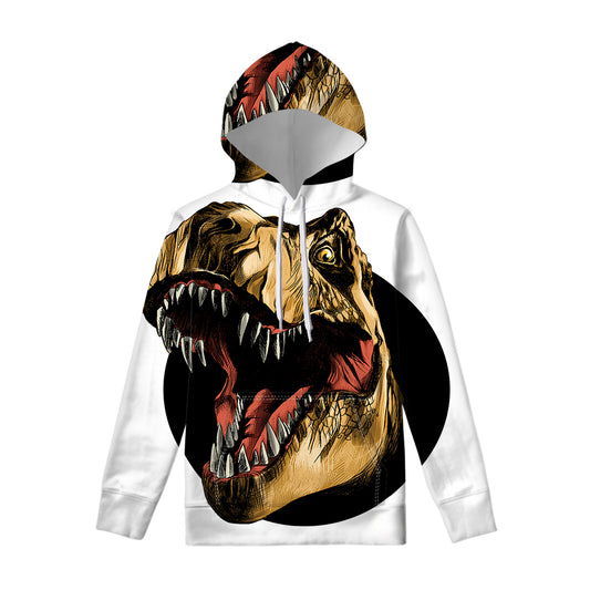 Tyrannosaurus Rex Head Print Pullover Hoodie