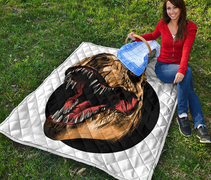 Tyrannosaurus Rex Head Print Quilt