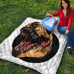 Tyrannosaurus Rex Head Print Quilt