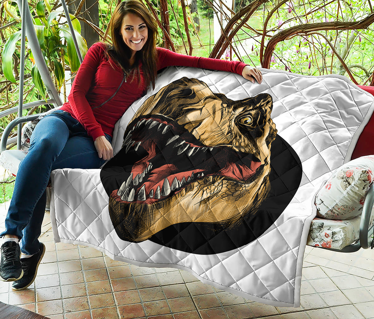 Tyrannosaurus Rex Head Print Quilt