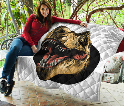 Tyrannosaurus Rex Head Print Quilt