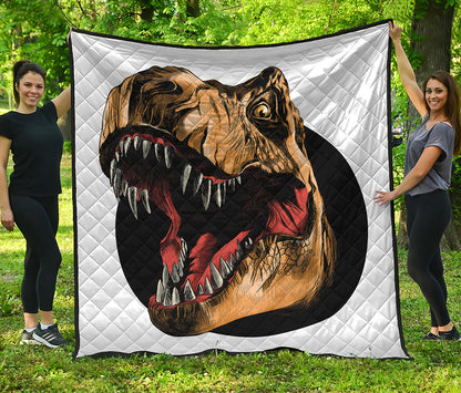 Tyrannosaurus Rex Head Print Quilt