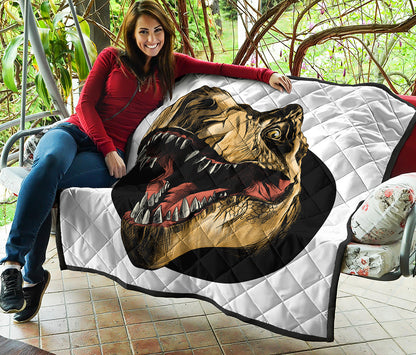 Tyrannosaurus Rex Head Print Quilt