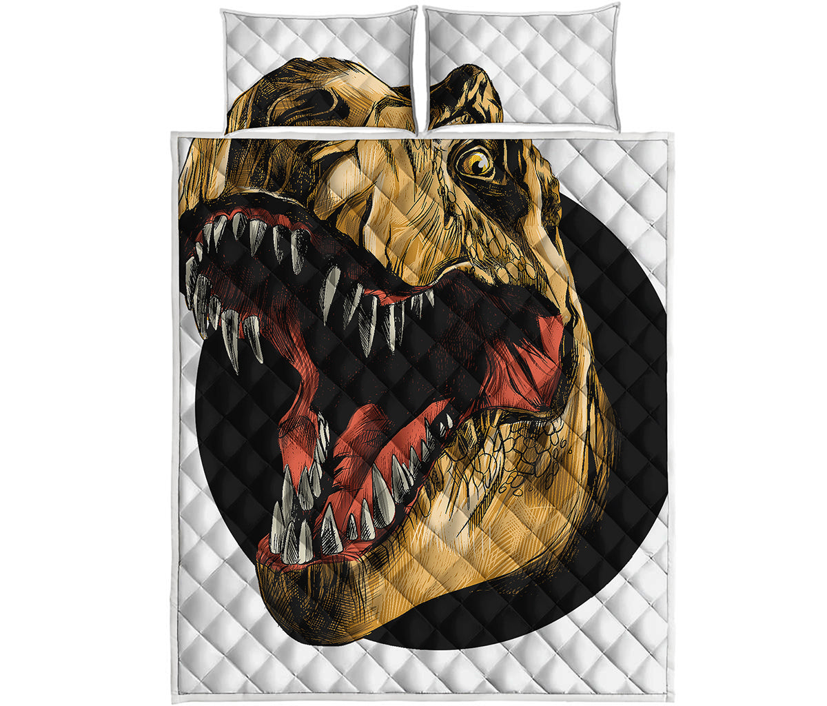 Tyrannosaurus Rex Head Print Quilt Bed Set