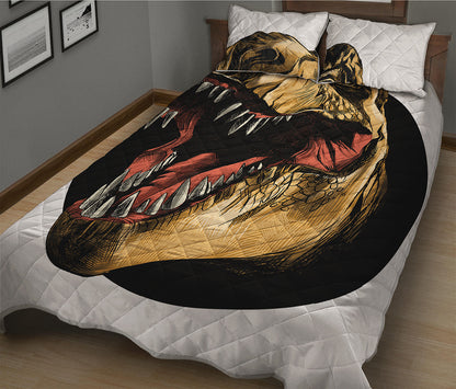 Tyrannosaurus Rex Head Print Quilt Bed Set