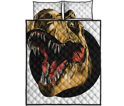 Tyrannosaurus Rex Head Print Quilt Bed Set