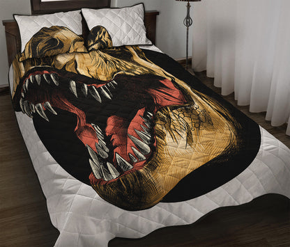 Tyrannosaurus Rex Head Print Quilt Bed Set