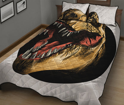 Tyrannosaurus Rex Head Print Quilt Bed Set