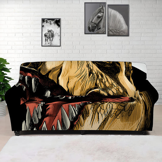 Tyrannosaurus Rex Head Print Sofa Cover