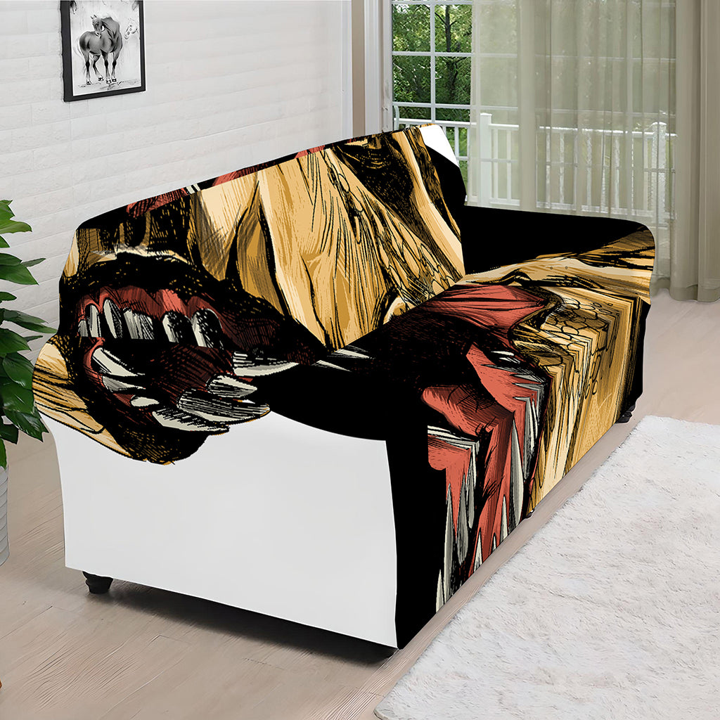 Tyrannosaurus Rex Head Print Sofa Cover