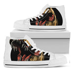 Tyrannosaurus Rex Head Print White High Top Shoes