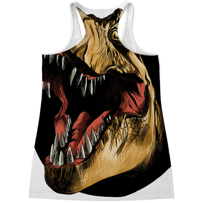 Tyrannosaurus Rex Head Print Women's Racerback Tank Top