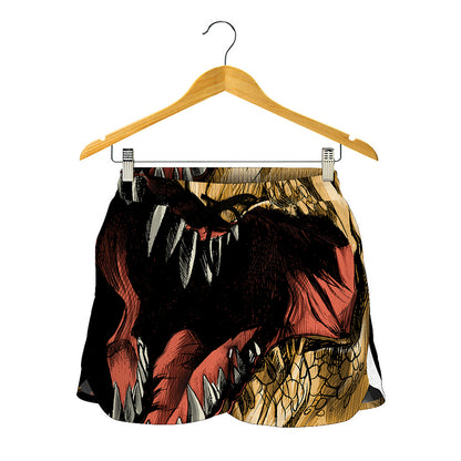 Tyrannosaurus Rex Head Print Women's Shorts