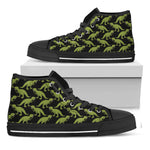 Tyrannosaurus Rex Pattern Print Black High Top Shoes