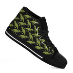 Tyrannosaurus Rex Pattern Print Black High Top Shoes