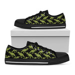 Tyrannosaurus Rex Pattern Print Black Low Top Shoes