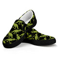 Tyrannosaurus Rex Pattern Print Black Slip On Sneakers