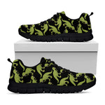 Tyrannosaurus Rex Pattern Print Black Sneakers