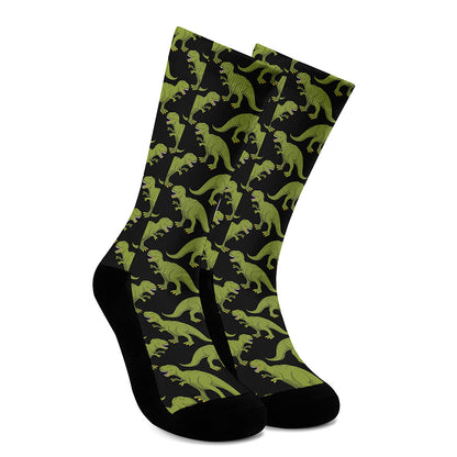 Tyrannosaurus Rex Pattern Print Crew Socks