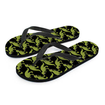 Tyrannosaurus Rex Pattern Print Flip Flops