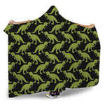 Tyrannosaurus Rex Pattern Print Hooded Blanket