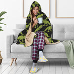 Tyrannosaurus Rex Pattern Print Hooded Blanket