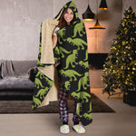 Tyrannosaurus Rex Pattern Print Hooded Blanket