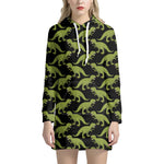 Tyrannosaurus Rex Pattern Print Hoodie Dress