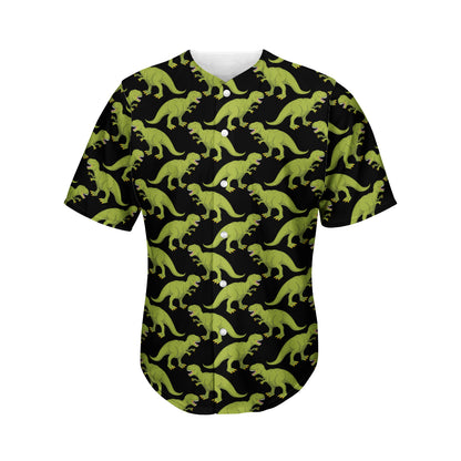 Tyrannosaurus Rex Pattern Print Men's Baseball Jersey
