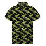 Tyrannosaurus Rex Pattern Print Men's Short Sleeve Shirt