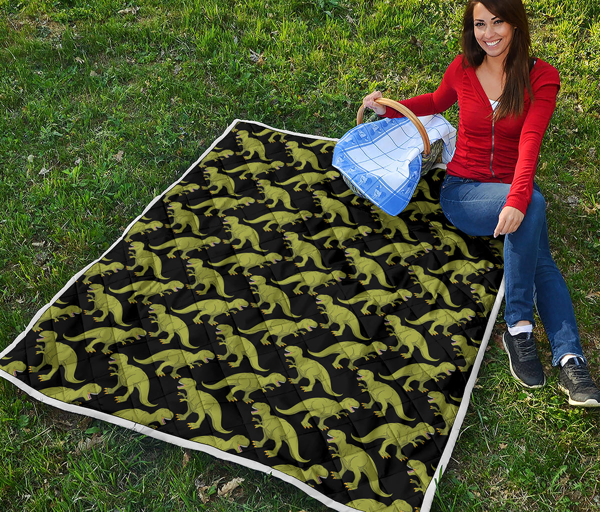 Tyrannosaurus Rex Pattern Print Quilt
