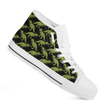 Tyrannosaurus Rex Pattern Print White High Top Shoes