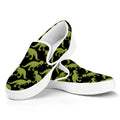 Tyrannosaurus Rex Pattern Print White Slip On Sneakers