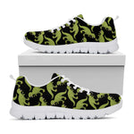 Tyrannosaurus Rex Pattern Print White Sneakers