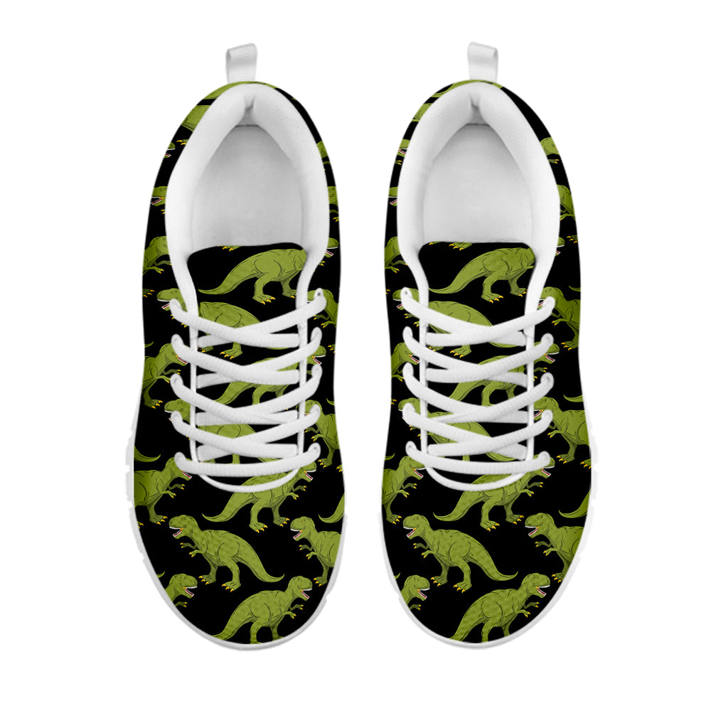 Tyrannosaurus Rex Pattern Print White Sneakers