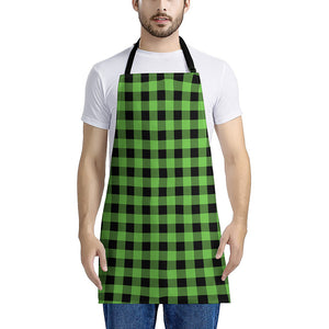 UFO Green And Black Buffalo Check Print Apron