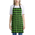 UFO Green And Black Buffalo Check Print Apron