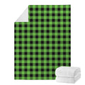 UFO Green And Black Buffalo Check Print Blanket