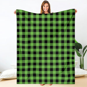 UFO Green And Black Buffalo Check Print Blanket