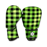 UFO Green And Black Buffalo Check Print Boxing Gloves