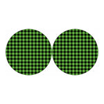 UFO Green And Black Buffalo Check Print Car Coasters