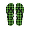 UFO Green And Black Buffalo Check Print Flip Flops