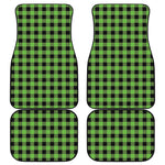 UFO Green And Black Buffalo Check Print Front and Back Car Floor Mats