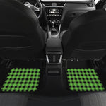 UFO Green And Black Buffalo Check Print Front and Back Car Floor Mats