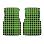 UFO Green And Black Buffalo Check Print Front Car Floor Mats