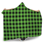 UFO Green And Black Buffalo Check Print Hooded Blanket
