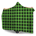UFO Green And Black Buffalo Check Print Hooded Blanket