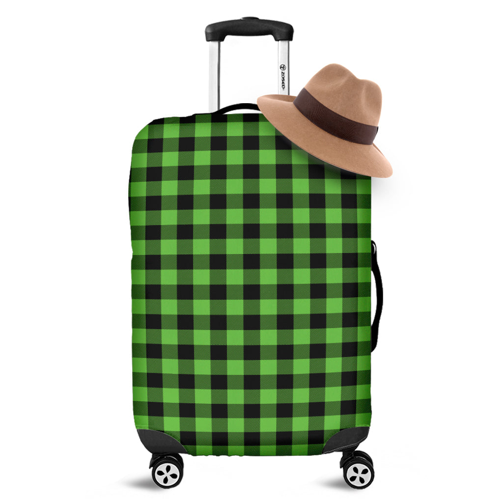 UFO Green And Black Buffalo Check Print Luggage Cover