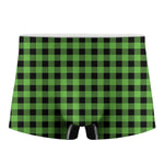 UFO Green And Black Buffalo Check Print Men's Boxer Briefs
