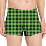 UFO Green And Black Buffalo Check Print Men's Boxer Briefs